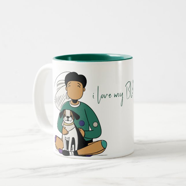 Tasse 2 Couleurs I Love My Dog - Homme Edition 5 (Devant gauche)