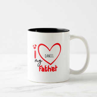 Tasse 2 Couleurs I Love My Father Photo Gift Classic Mug, 11 oz C