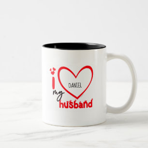 Tasse 2 Couleurs I Love My Husband Photo Gift Classic Mug, 11 oz Co