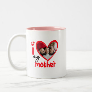 Tasse 2 Couleurs I Love My Mother Photo Gift Classic Mug, 11 oz Co