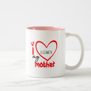 Tasse 2 Couleurs I Love My Mother Photo Gift Classic Mug, 11 oz Co