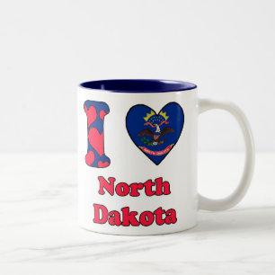 Tasse 2 Couleurs I love North Dakota