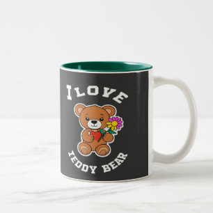Tasse 2 Couleurs I Love Teddy Bear Graphic Art Design.png