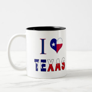 Tasse 2 Couleurs I Love Texas Flag