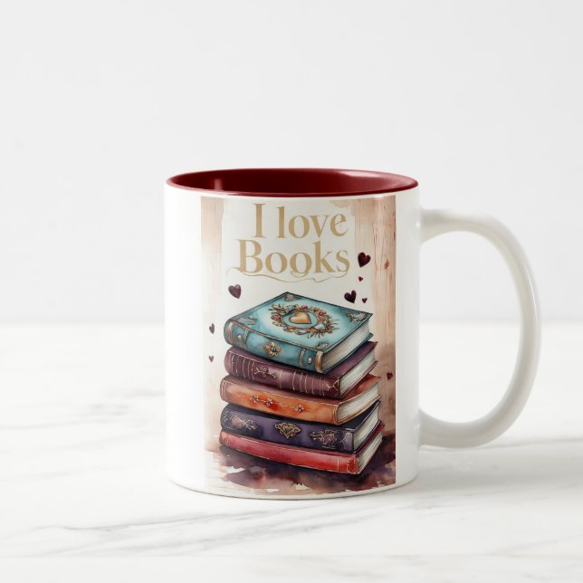 Tasse 2 Couleurs I love to read Mok (Droit)