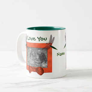 Tasse 2 Couleurs I Love You Dragonflies Photo personnalisée
