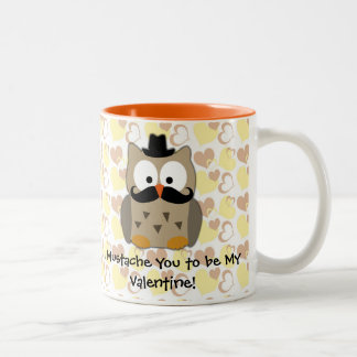 Tasse 2 Couleurs I moustache vous à être mon Valentine