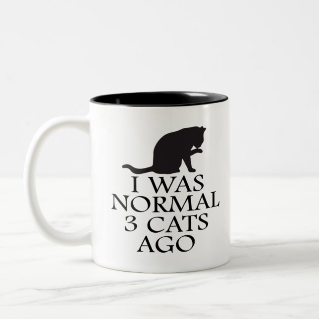 Tasse 2 Couleurs i-was-normal-3-chats-ago-drôle-chat (Gauche)