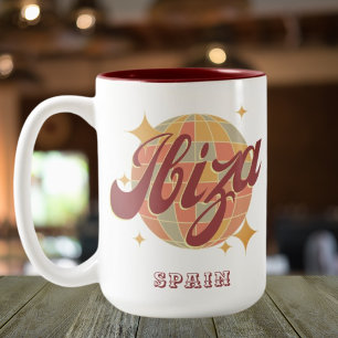 Tasse 2 Couleurs Ibiza Espagne Party Disco ball Retro Vintage