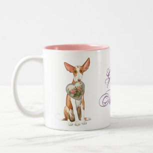 Tasse 2 Couleurs Ibizan Hound Heart Mom