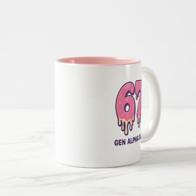 Tasse 2 Couleurs Ice Cream Drip Meme Gen Alpha 67 (Devant droit)