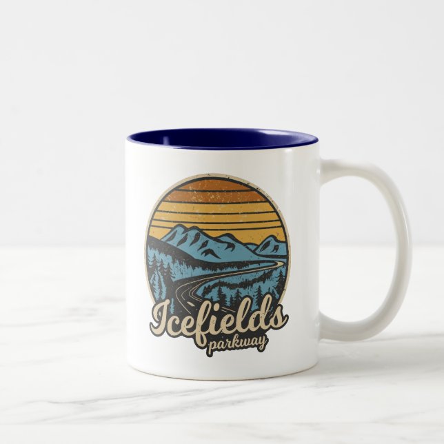 Tasse 2 Couleurs Icefields Parcours Alberta Canada Retro (Droit)
