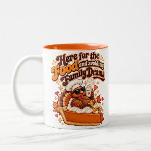 Tasse 2 Couleurs Ici pour la nourriture drôle de Thanksgiving