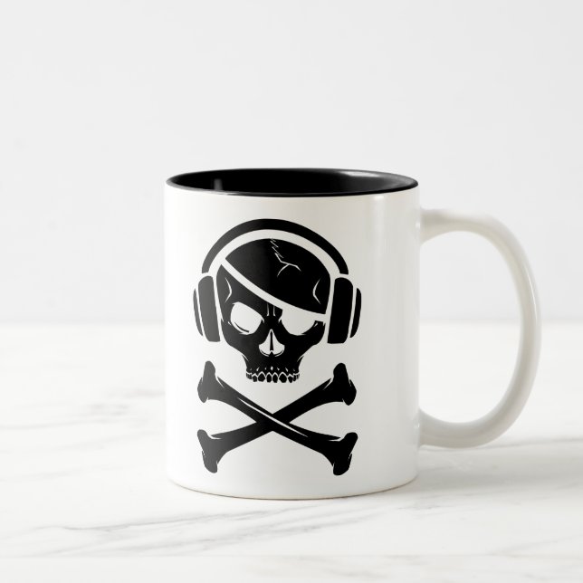 Tasse 2 Couleurs Icône de la piraterie anti-RIAA de pirate de (Droit)