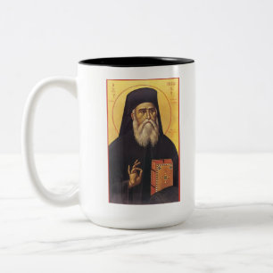 Tasse 2 Couleurs Icône orthodoxe de Saint Nectarios d'Égine