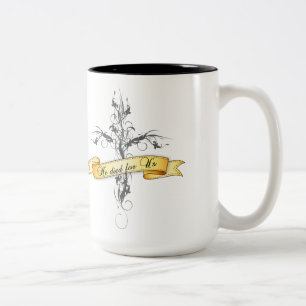 Tasse 2 Couleurs Il est mort pour nous Floral Cross