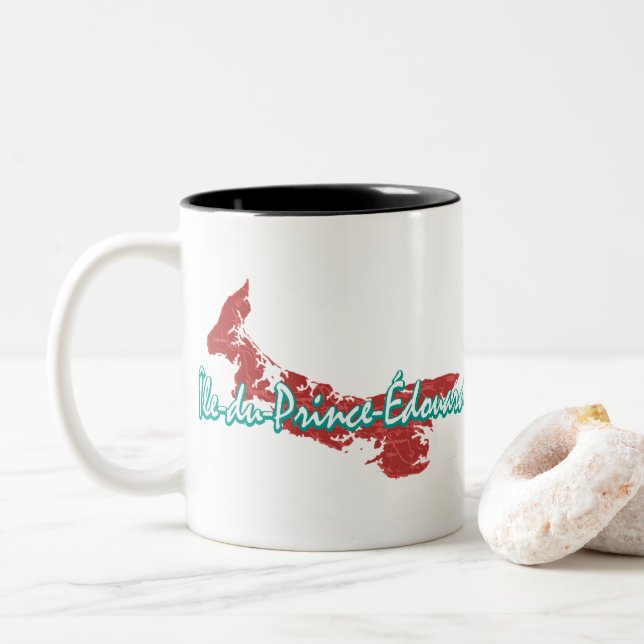 Tasse 2 Couleurs Île-du-Prince-Édouard (Avec donut)