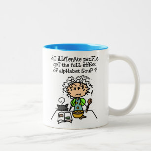 Tasse 2 Couleurs Illettrer l'Humour populaire
