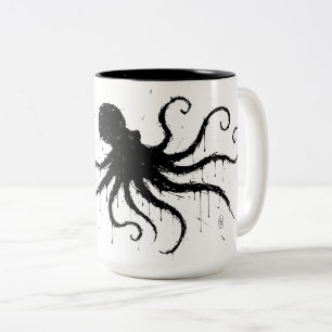 Tasse 2 Couleurs Illustration à l'encre sombre des Orcades – Pieuvr