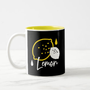 Tasse 2 Couleurs Illustration Abstraite au citron - Art des agrumes