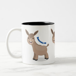Tasse 2 Couleurs Illustration d'âne miniature joyeux