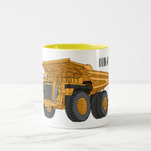Tasse 2 Couleurs Illustration de camion à benne de dessin animé
