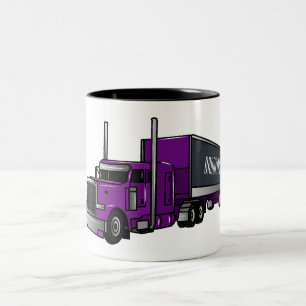 Tasse 2 Couleurs Illustration de camion semi-remorque