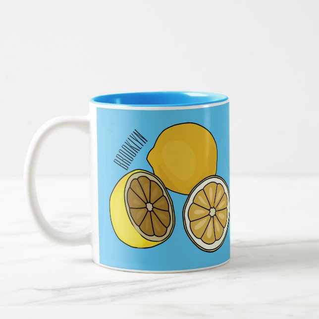 Tasse 2 Couleurs Illustration de citron (Gauche)
