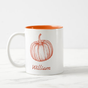 Tasse 2 Couleurs Illustration de citrouille d'Halloween avec votre