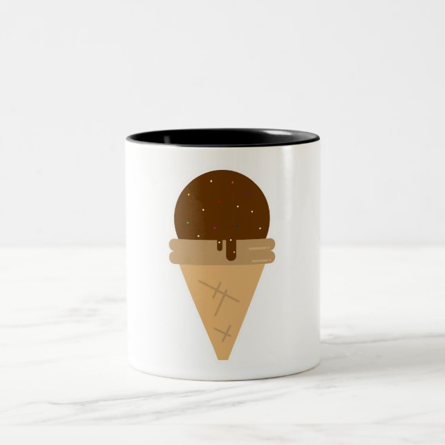 Tasse 2 Couleurs Illustration de clipart plat de glace (Centre)