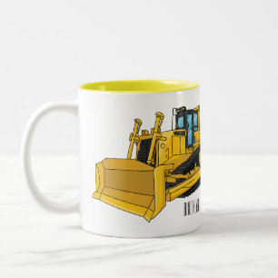 Tasse 2 Couleurs Illustration de dessin animé Bulldozer