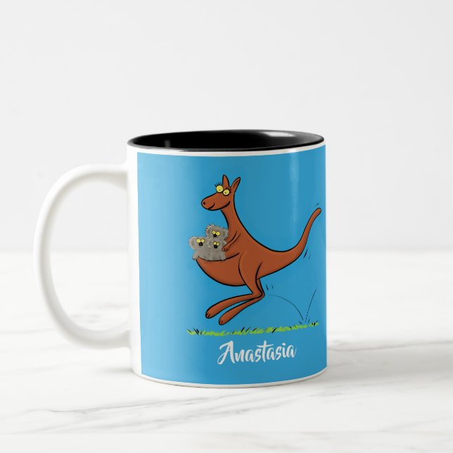 Tasse 2 Couleurs Illustration de dessin animé Cute kangaroo et koal (Gauche)
