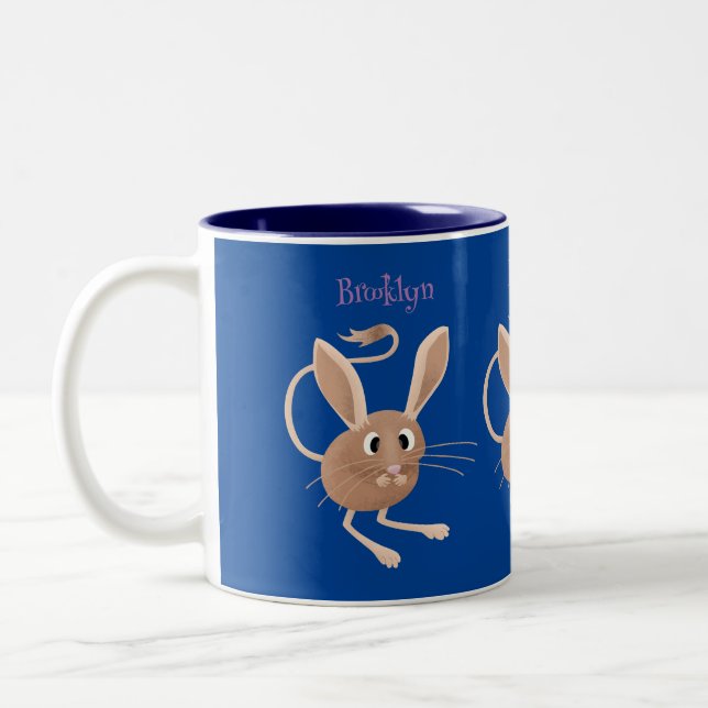 Tasse 2 Couleurs Illustration de dessin animé de jerboa aux longues (Gauche)