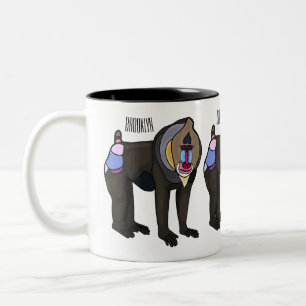 Tasse 2 Couleurs Illustration de dessin animé Mandrill