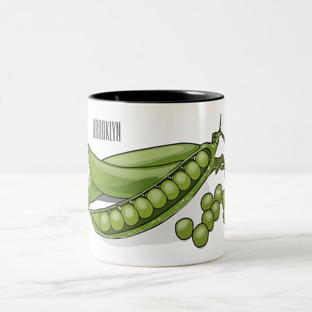 Tasse 2 Couleurs Illustration de dessin de pois (Centre)