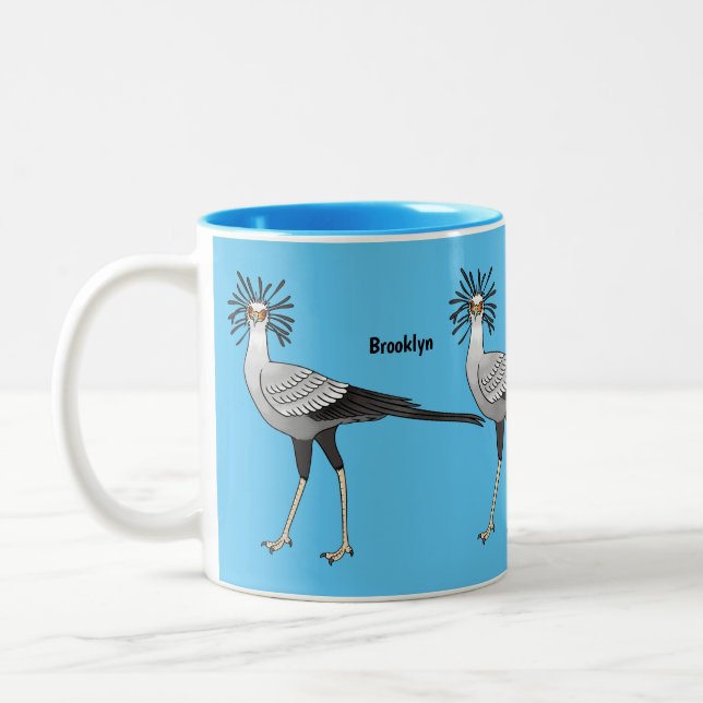 Tasse 2 Couleurs Illustration de dessin du secrétaire pour oiseaux (Gauche)