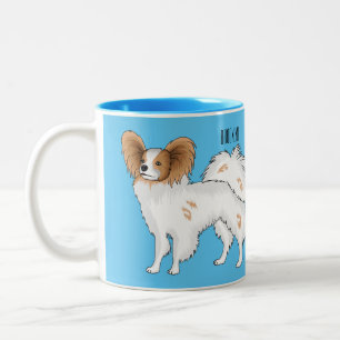 Tasse 2 Couleurs Illustration de dessin pour chien de Papillon