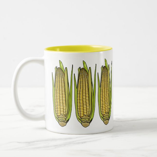 Tasse 2 Couleurs Illustration de dessin sur le maïs (Gauche)