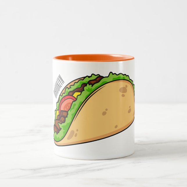 Tasse 2 Couleurs Illustration de dessin sur Taco (Centre)