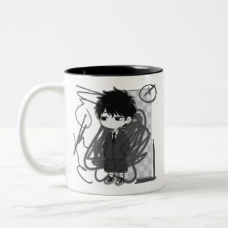 Tasse 2 Couleurs Illustration de garçon Chibi en costume lié à l'ép
