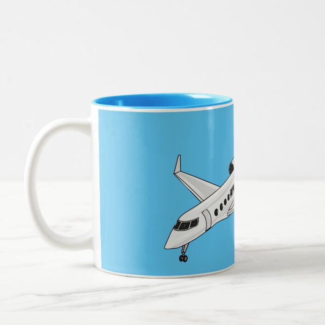 Tasse 2 Couleurs Illustration de jet privé (Gauche)