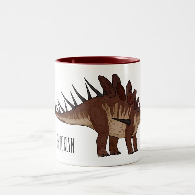 Tasse 2 Couleurs Illustration de Kentrosaurus (Centre)