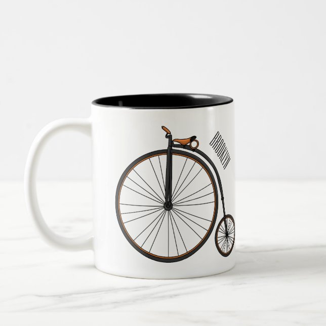Tasse 2 Couleurs Illustration de la bande dessinée de vélo à grande (Gauche)