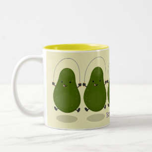 Tasse 2 Couleurs Illustration de la corde à sauter à l'avocat migno