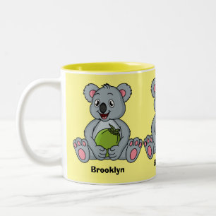 Tasse 2 Couleurs Illustration de la koala de Cute et de la noix de