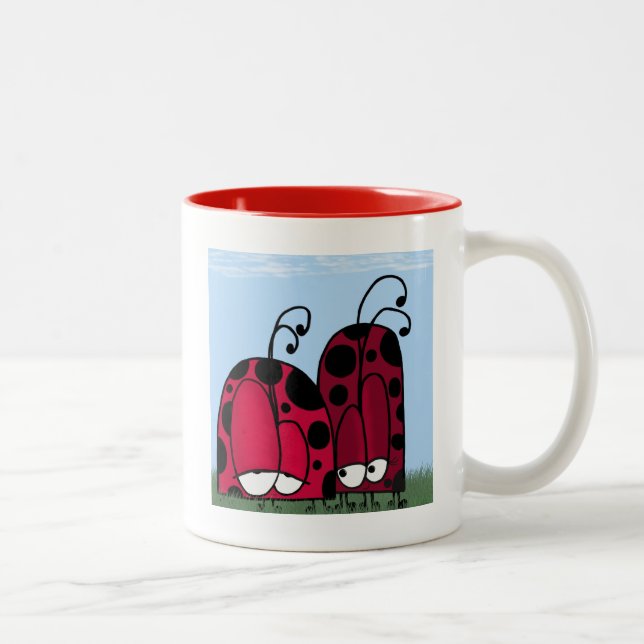 Tasse 2 Couleurs Illustration de Ladybug d'amour non demandé (Droit)
