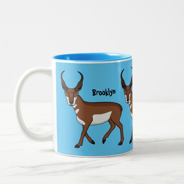 Tasse 2 Couleurs Illustration de l'antilope Pronghorn (Gauche)
