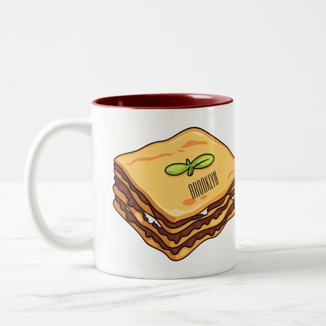 Tasse 2 Couleurs Illustration de Lasagna (Gauche)