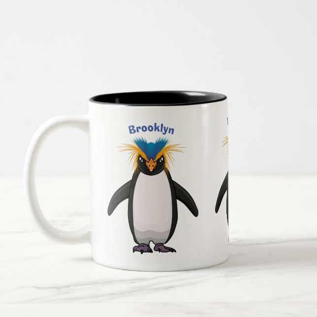 Tasse 2 Couleurs Illustration de mignon macaroni pingouin (Gauche)