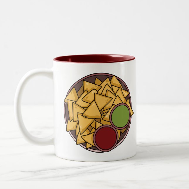 Tasse 2 Couleurs Illustration de Nachos (Gauche)